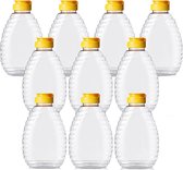 10 stuks - 320 ml/450g - Knijpfles - Honing Potten - Sausfles - PET - Flip-Top Caps - Transparant - voor saus of Honing