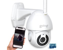 Gologi Superior Outdoorcamera - Buiten camera met nachtzicht - Beveiligingscamera met kabel - Bewakingscamera voor Buiten - Security camera - 3K - Met wifi en app - Wit