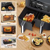Set van 2 siliconen opvouwbare airfryers, accessoires voor Ninja Foodi Dual Zone AF300EU AF400EU, BPA-vrij, antiaanbakpan van siliconen voor heteluchtfriteuse, airfryer met dubbele kamer Set van 2 siliconen opvouwbare airfryers, accessoires voor Ninja Foodi Dual Zone AF300EU AF400EU, BPA-vrij, antiaanbakpan van siliconen voor heteluchtfriteuse, airfryer met dubbele kamer