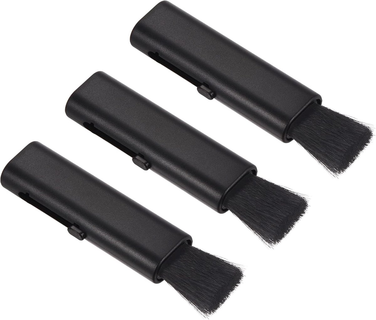 Toetsenbordreinigingsborstel, 3-pack mini telescopische reinigingsborstel met venstergroef, voor laptoptoetsenbord, zwart