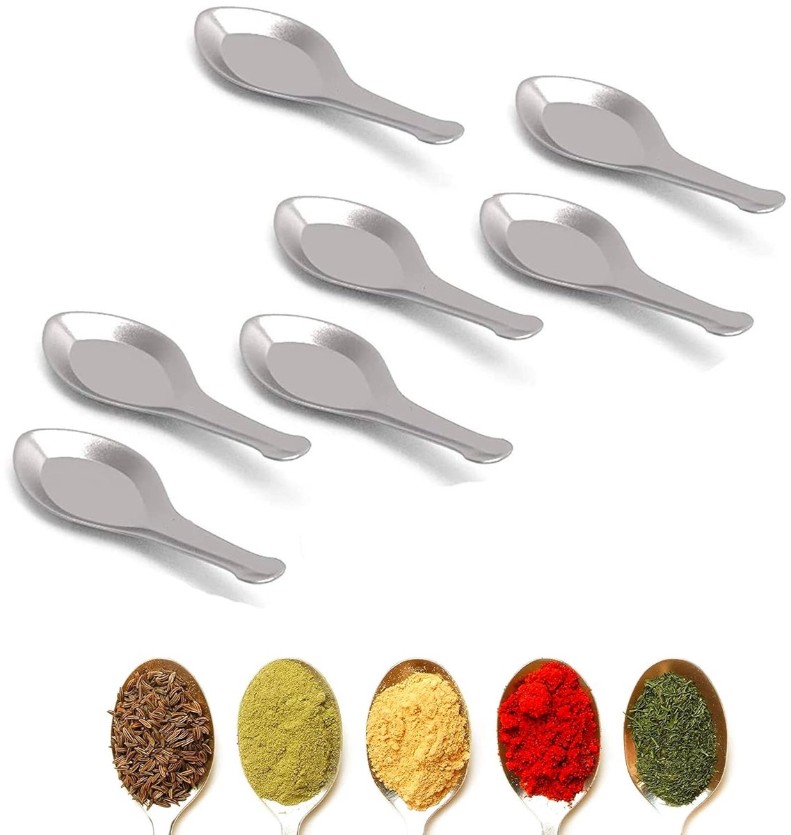 Mini Kruidenlepels - Perfect voor Nauwkeurige Metingen - Set van 7 - Zilver - Roestvrij Staal