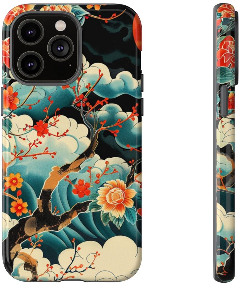 Bloemrijke Tak onder de Maan – Telefoonhoesje Geschikt voor iPhone 14 Pro Max