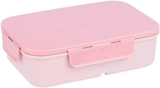 Boîte à lunch étanche 1200 ml - Convient aux enfants et aux adultes - 3 compartiments - Compatible micro-ondes - Boîte à lunch portable - Rose