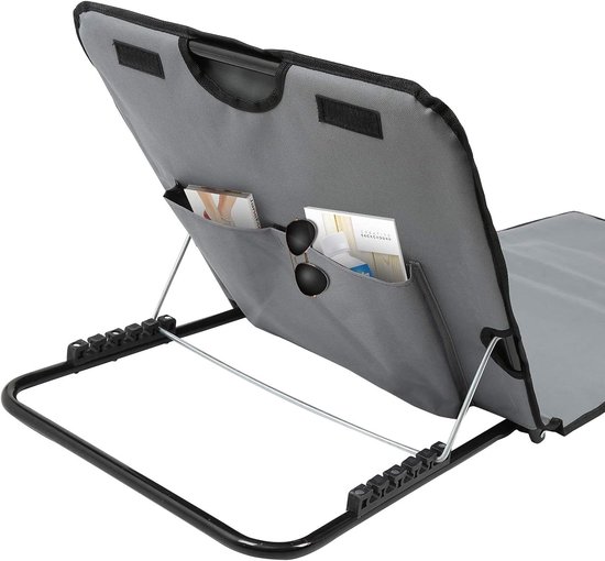 Strandmat met rugleuning - 2 Stuks - Strandstoel Opvouwbaar - Strandmat Opvouwbaar - Strandstoel Verstelbaar - Campingstoelen - Campingstoel - Vouwstoel - Vouwstoel - Opvouwbaar - Inklapbaar - Lichtgewicht - Grijs — afbeelding 2