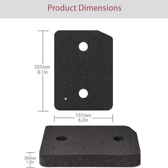 Reserve Filtermat 2cm Dik Voor SunSun HW-404B Buitenfilter - Origineel Reserveonderdeel