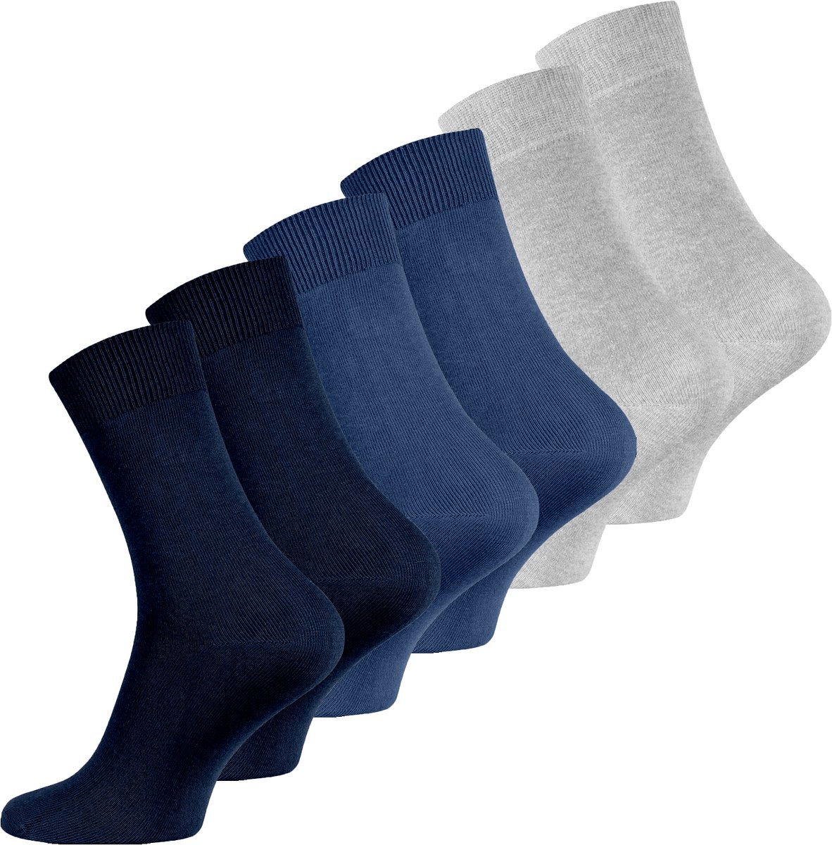 6 Paar PREMIUM Bamboe Sokken Heren, Zacht, Ademend - Mix-3 40/45