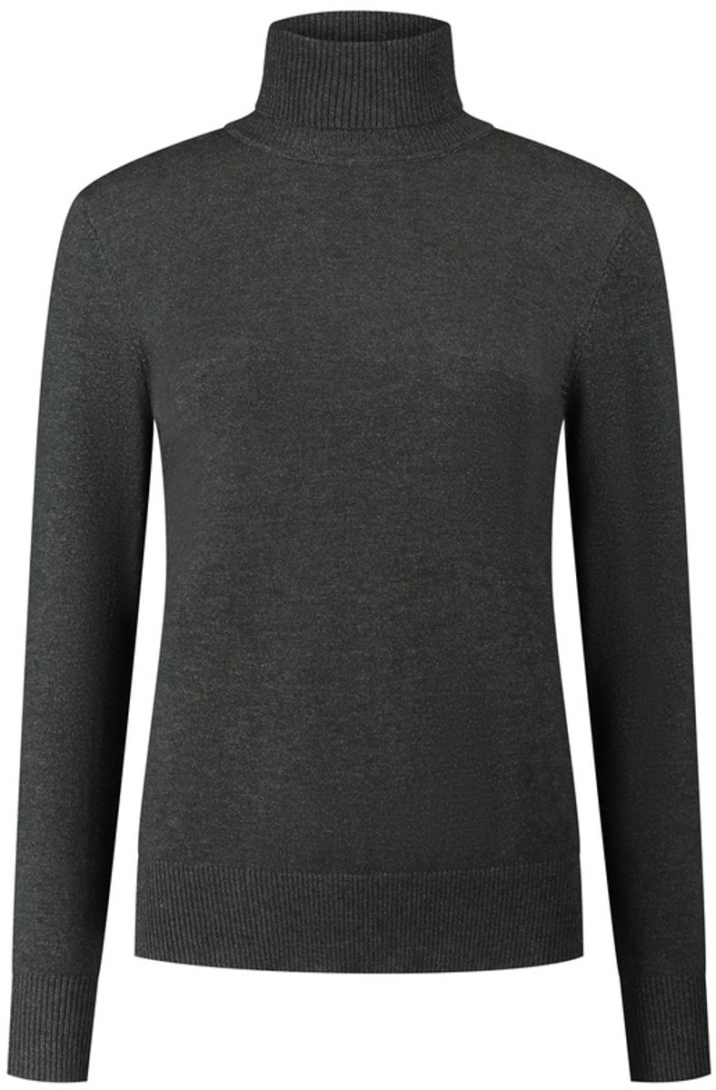 DAMES COLTRUI - Glad Gebreid - Viscose - Kleur Antracite - Maat M