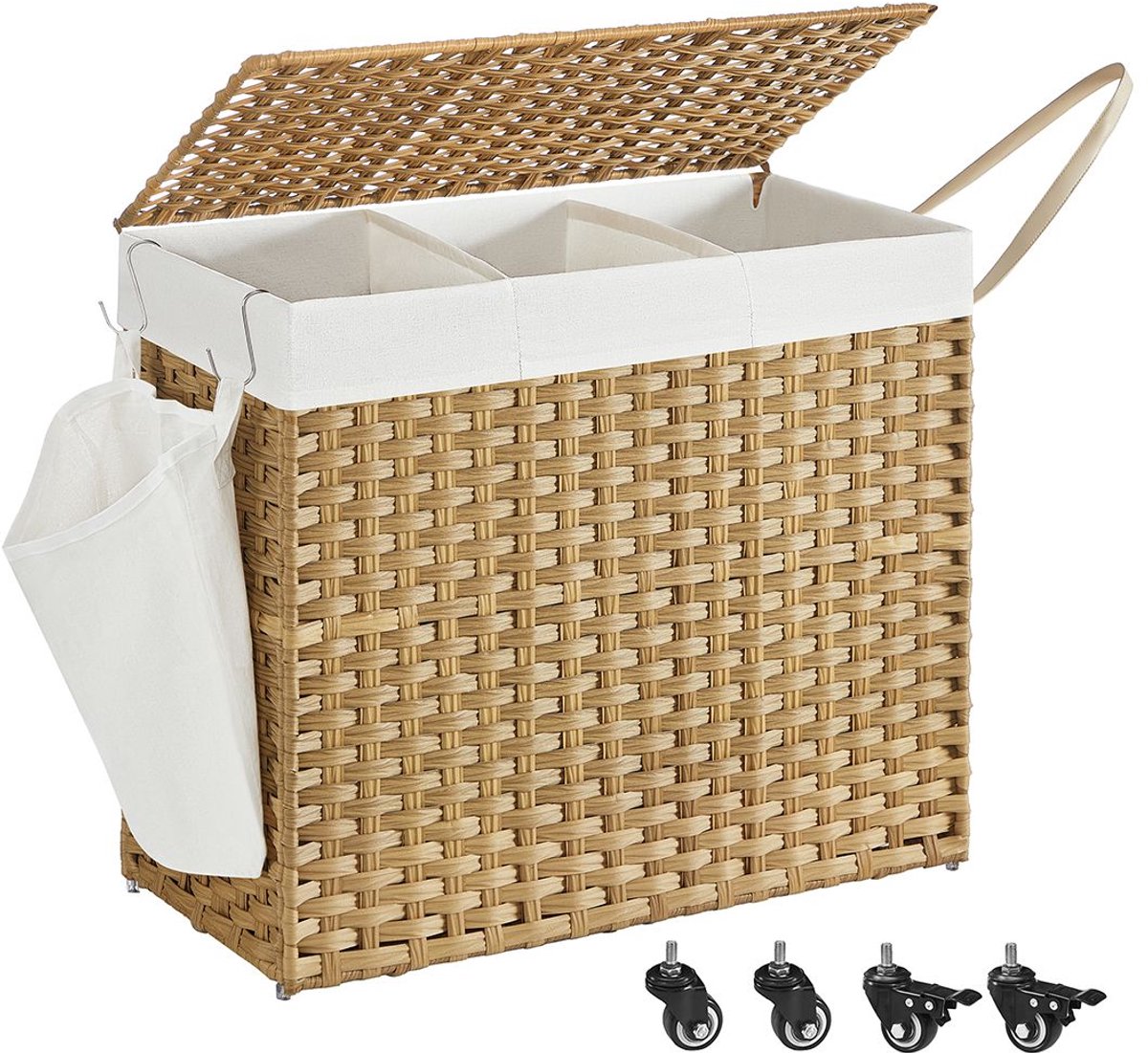 Wasmand - Met Afneembaar Deksel - Natuurlijke Kleur