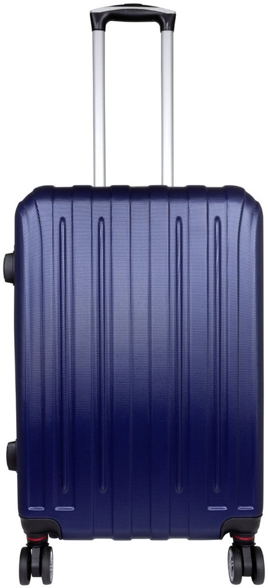 Koffer Dallas maat M - Reiskoffer met cijferslot - Lichtgewicht koffer op 4 dubbele zwenkwielen - Blauw - ca. 65x44x25 cm