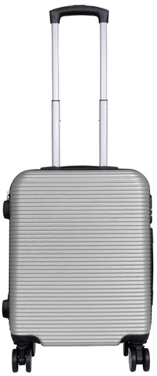 Handbagage koffer maat S Malaga - Reiskoffer met cijferslot op 4 dubbele zwenkwielen - ABS - 37 Liter - Zilver Grijs - ca 54x40x21 cm