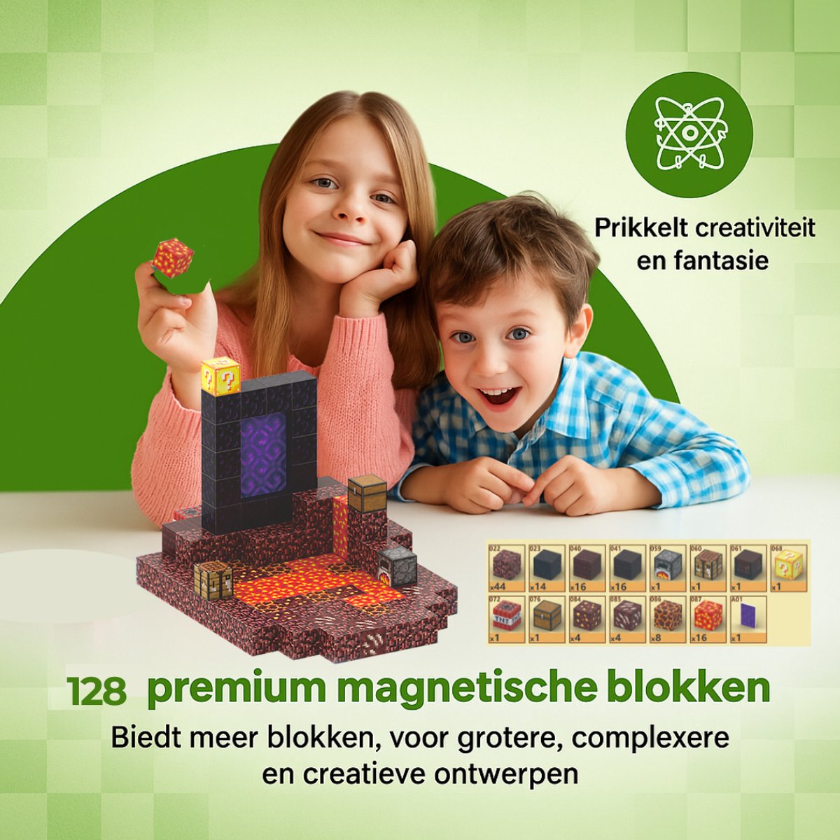 Magnetisch speelgoed – magnetisch bouwspeelgoed 128 stuks – magnetische bouwstenen – montessori speelgoed – magneten speelgoed - onderwereld — afbeelding 5