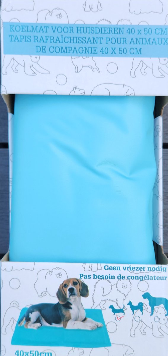 Koelmat voor huisdieren - 40x50 cm - Zelf koelend - blauw