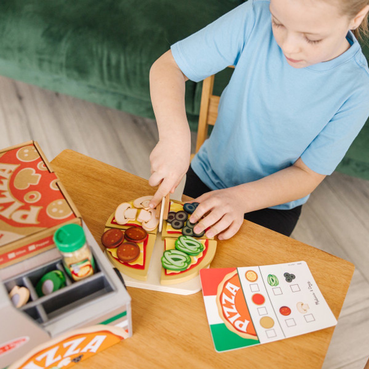 Melissa & Doug – Houten pizzawinkel speelset – 41-delig — afbeelding 5