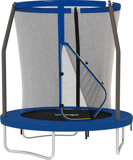 SPORTNOW-Buitentrampoline-Staal-183x183x200cm-Blauw