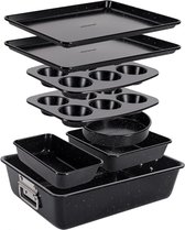 NutriChef 6 Delige Bakvormenset Vrij Van PFOA, PFOS En PTFE Flexibele Antiaanbaklaag Bakplaat Stapelbare Ovenschaal Met Rode Siliconen Handgrepen 2836542399 NutriChef 6 Delige Bakvormenset Vrij Van PFOA, PFOS En PTFE Flexibele Antiaanbaklaag Bakplaat Stapelbare Ovenschaal Met Rode Siliconen Handgrepen 2836542399