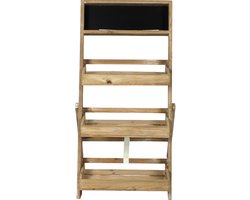 "MON JARDIN" PLANTENREK MET 3 NIVEAUS MET LEISTEEN + KRIJT 45 x 43 x 78 CM