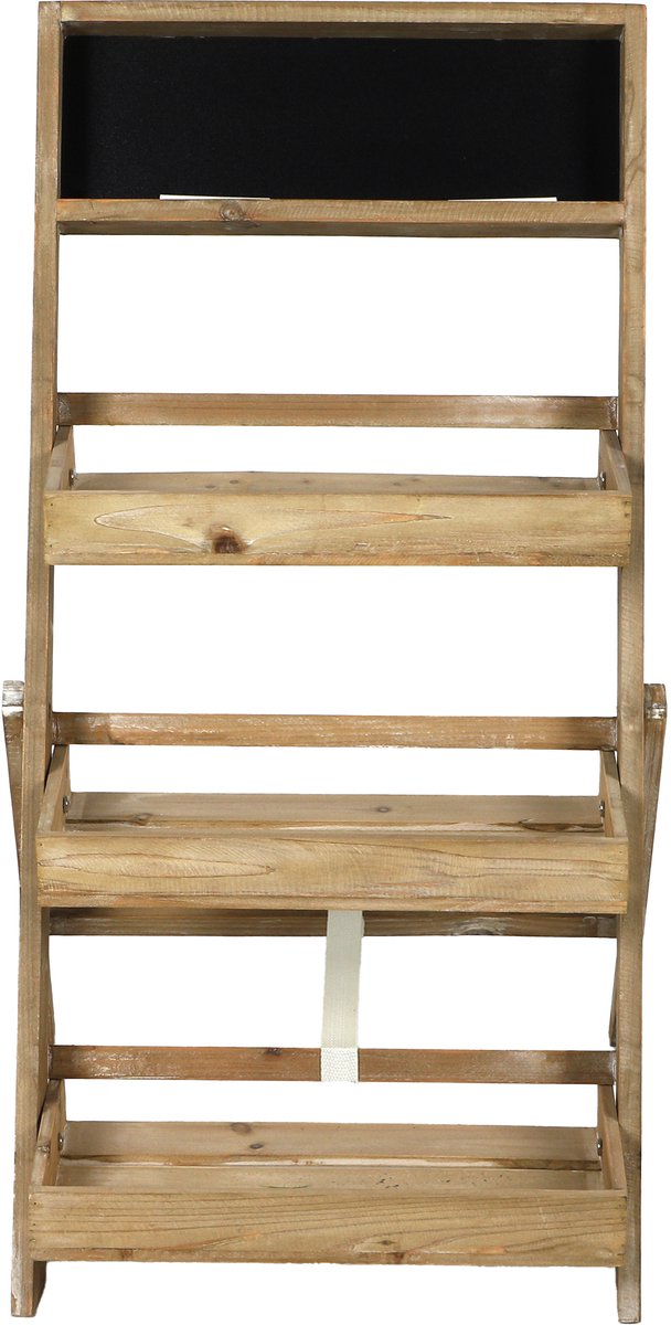 "MON JARDIN" PLANTENREK MET 3 NIVEAUS MET LEISTEEN + KRIJT 45 x 43 x 78 CM