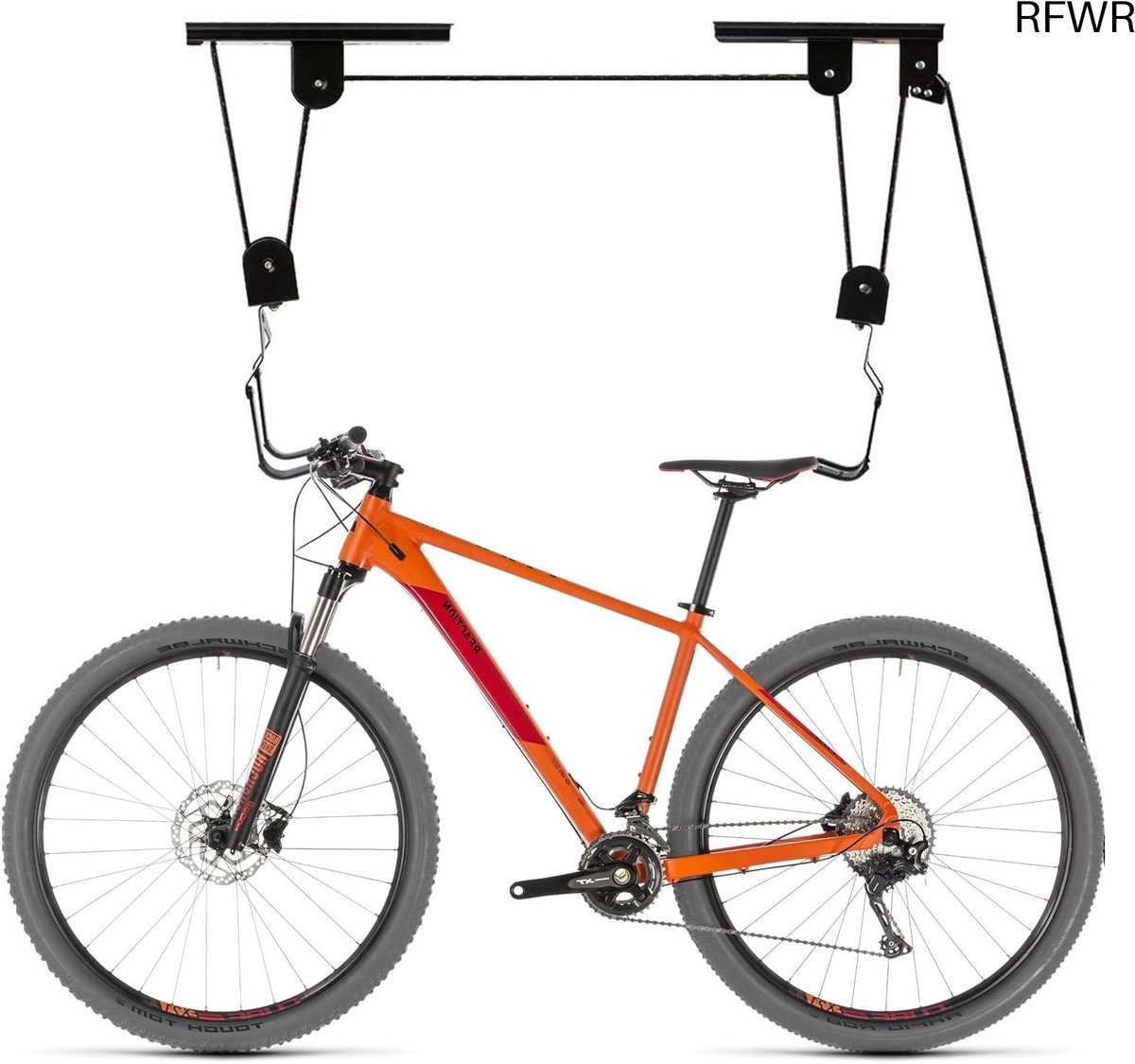 RFWR® Plafondlift voor Fietsen met Trekkoord - Ruimtebesparende Fietshouder voor Garage en Kelder