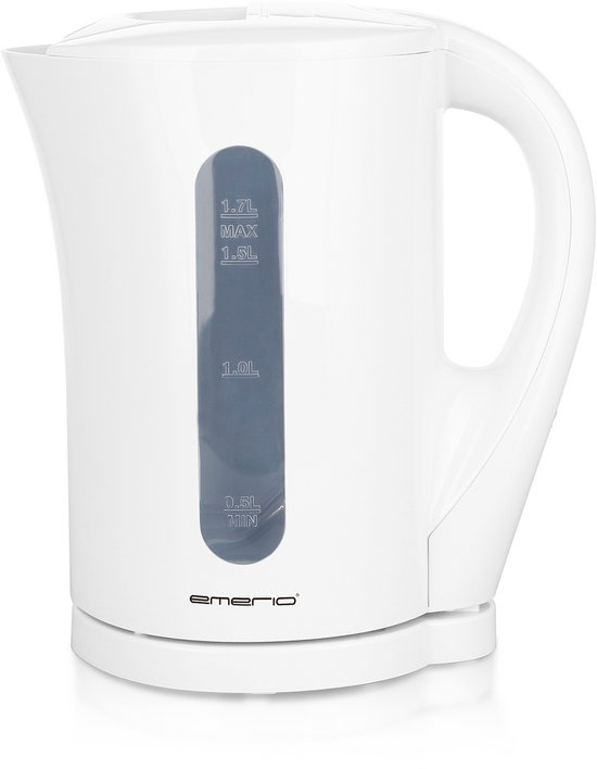 Emerio Waterkoker 1.7 Liter - Oververhittingsbeveiliging - Automatische Uitschakeling - Water niveau indicator - Elektrische Waterkoker 2200W - WK-123483.1 - Wit