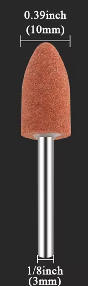 2 Stuks - Multitool aluminiumoxide slijpsteen conisch Ø10mm inclusief standaard opspandoorn Ø3mm voor Dremel - Slijpen