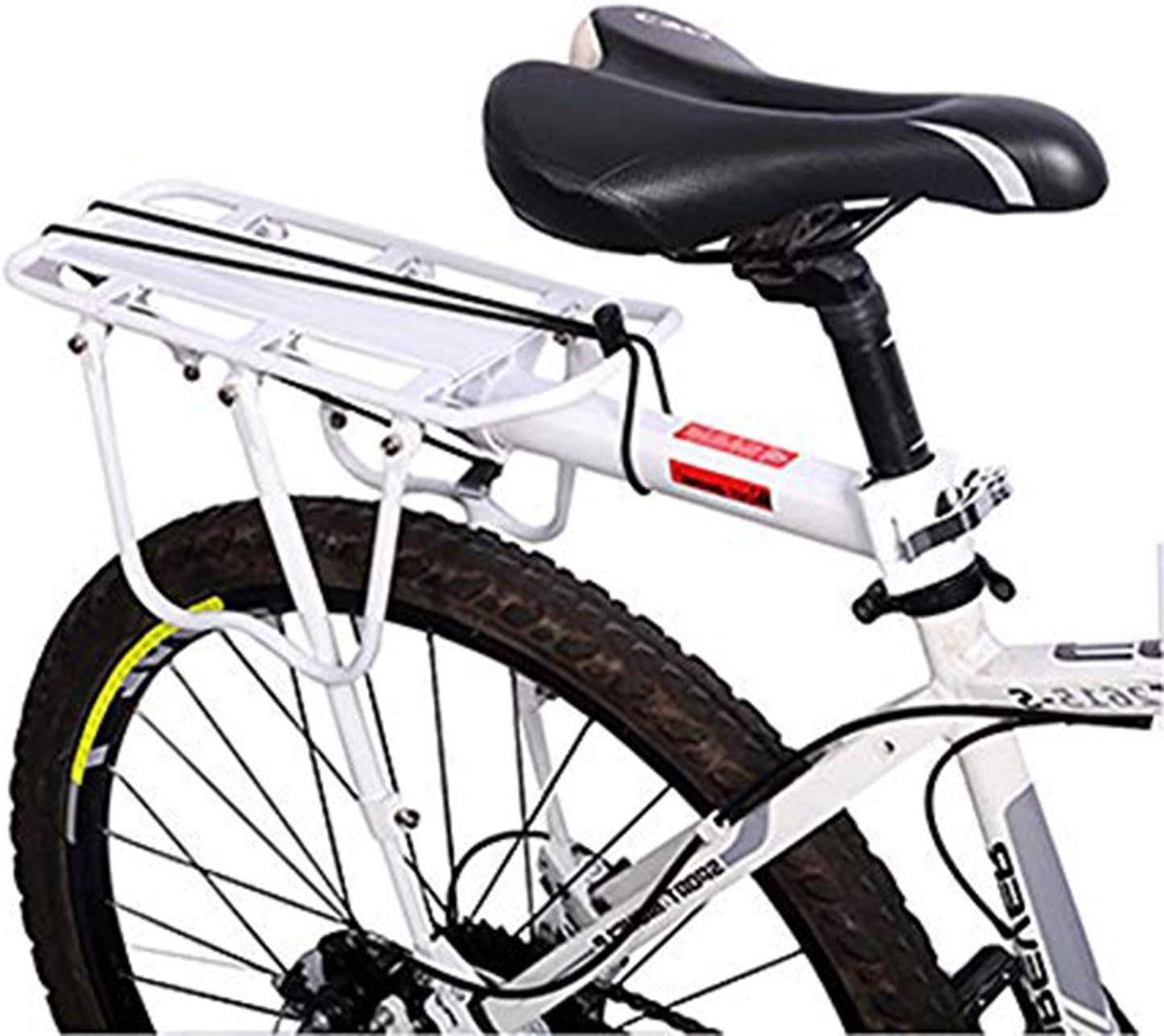 Verstelbaar Fiets Achterrek Stand Voetstuk - Fiets Carrier Accessoires - 110 lbs Capaciteit - Fietslading Drager