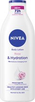 NIVEA Rozenbloem Body Lotion - Voor Normale tot Droge Huid - Bio Argan Olie, Rozebloem en Voeden Serum - 72H Hydraterende Lotion 400ml