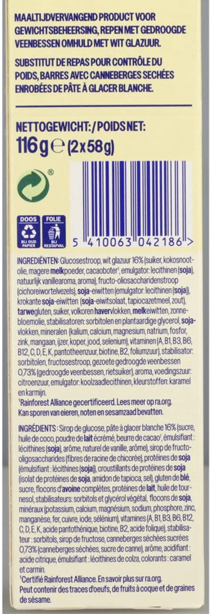 WeCare Meal Replacement Bars Cranberry Cheesecake - 116 gr — afbeelding 4