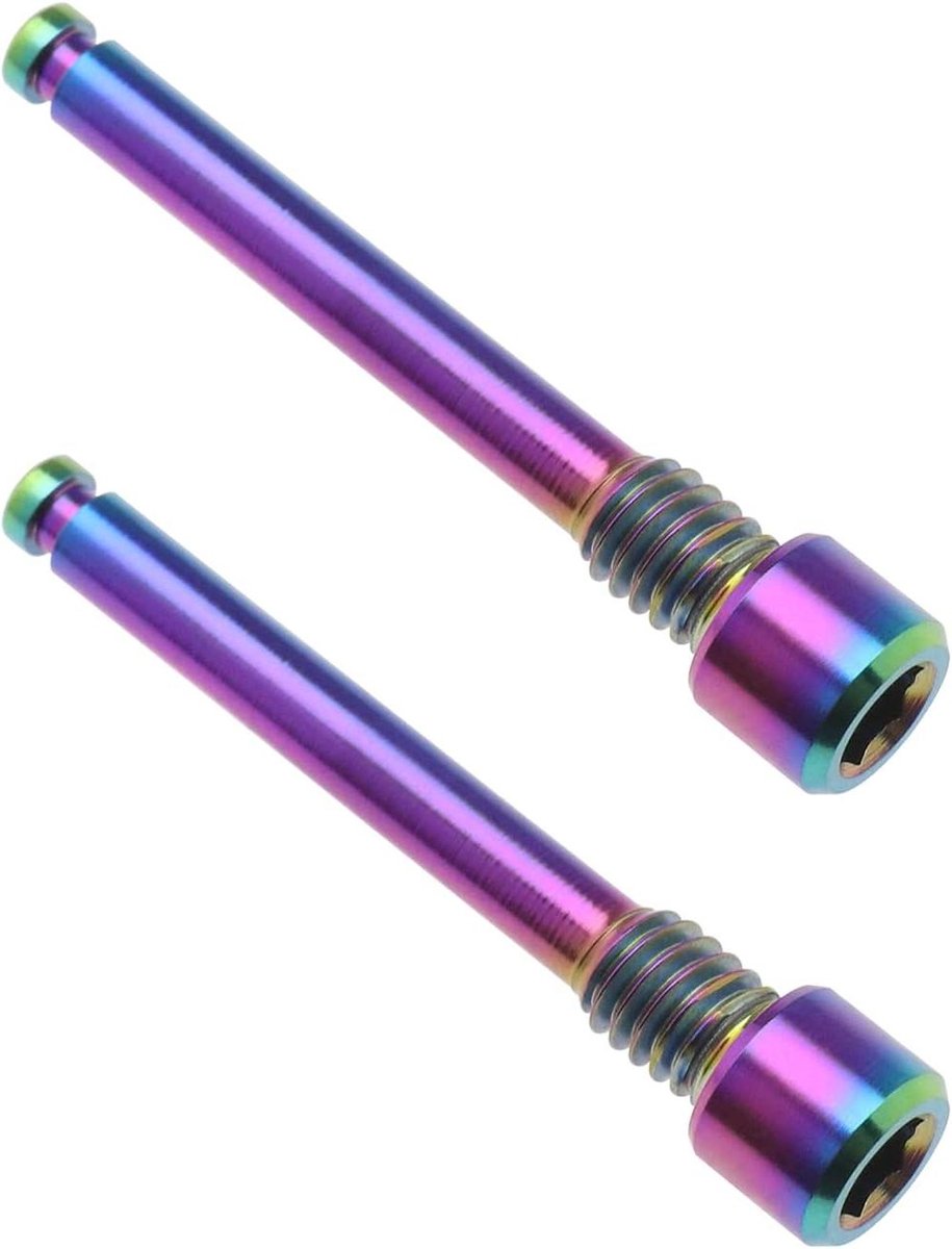 Allecto Plus - Set van 2 Titanium Bouten voor Fiets Schijfremmen - Schroefdraad Pin Inserts - Hydraulische Schijf Remklauw