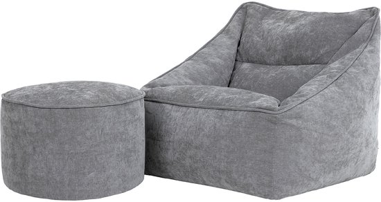 icon Amara Hocker, Salie Groen, Chenille Stof, Voetenbank, Zitzak Stoel