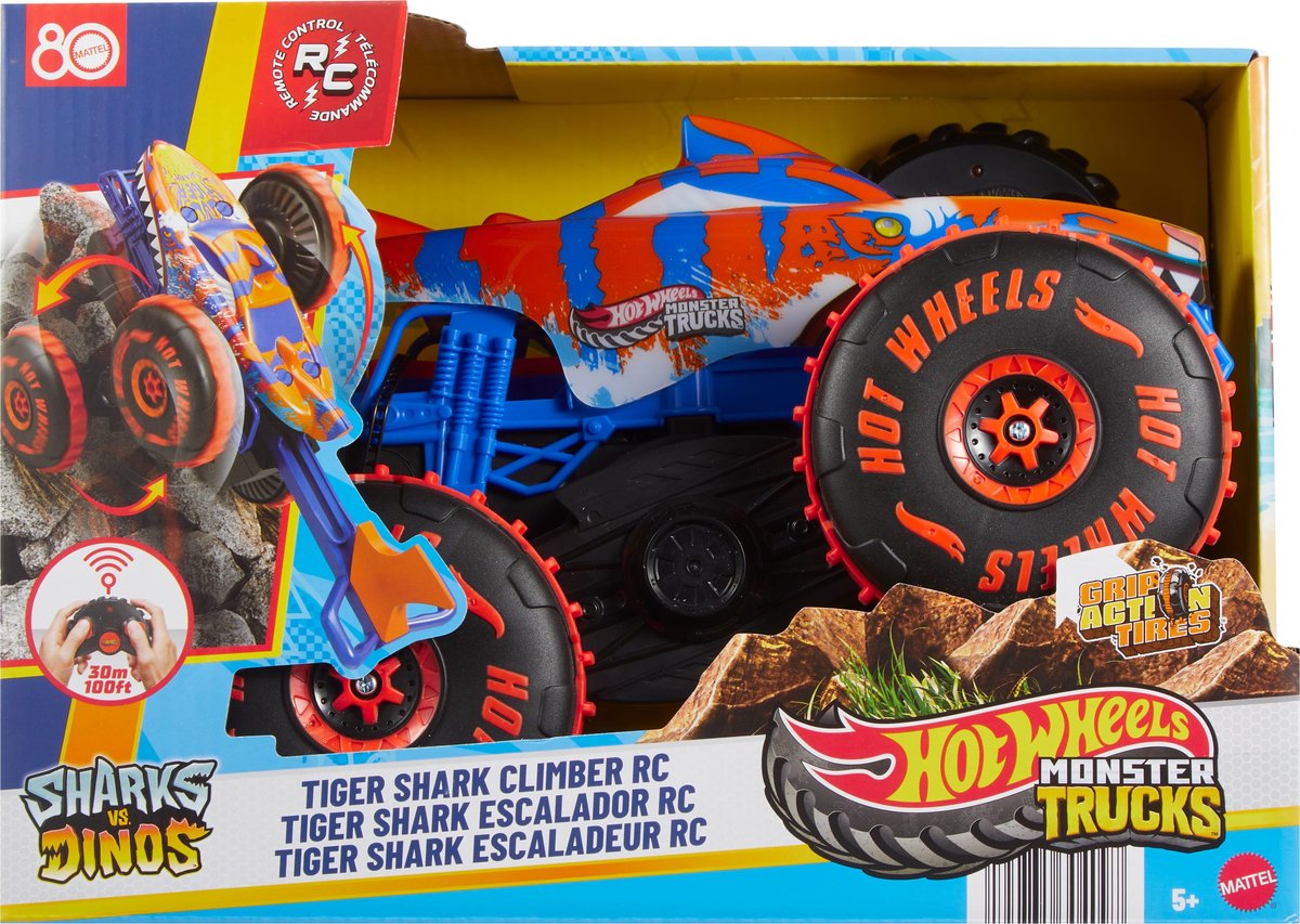 Hot Wheels Monstertrucks Tijgerhaaiklimmer - Voertuig met Afstandsbediening — afbeelding 10
