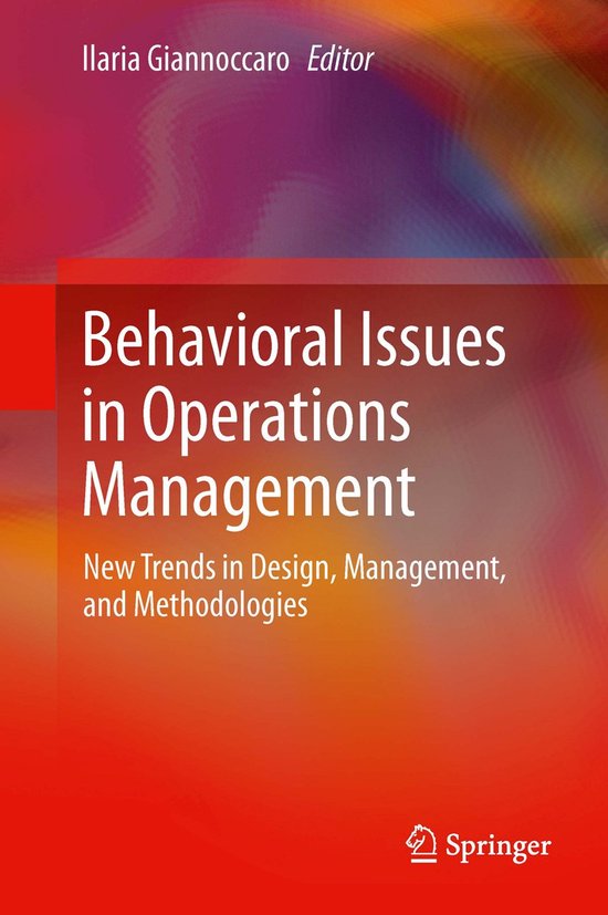 Behavioral Issues in Operations Management | 9781447148777 | Ilaria ...