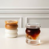 Set de 2 Verres à Coffee glacé à double paroi Mevaz – 350 ml – Design Uniek – Verres à Café , latte et cocktail