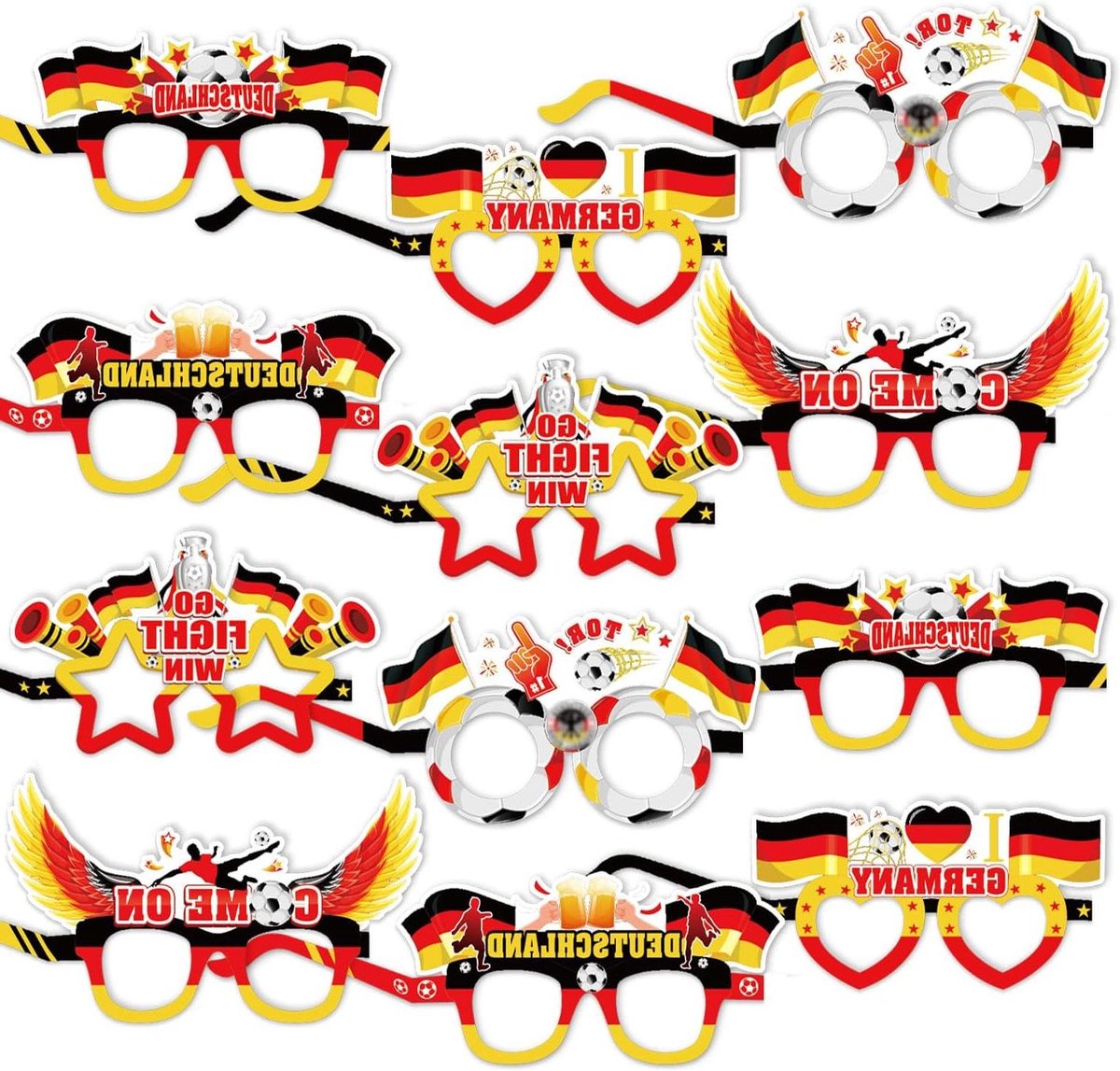 Allecto Plus - Voetbal Eurobril fotocabine rekwisieten voor Eurokampioenschap 2024 en WK Voetbal - Decoraties voor Voetbalfeest in Engeland, Frankrijk, Duitsland.