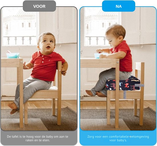 Stoelverhoger voor Kinderen - 8 cm Verhoogkussen - Zitverhoger voor Eettafel & Eetkamerstoel - Peuter Stoel verhoger - Stoelkussen waterdicht - Lichtgewicht & Veilig met Riemen — afbeelding 4