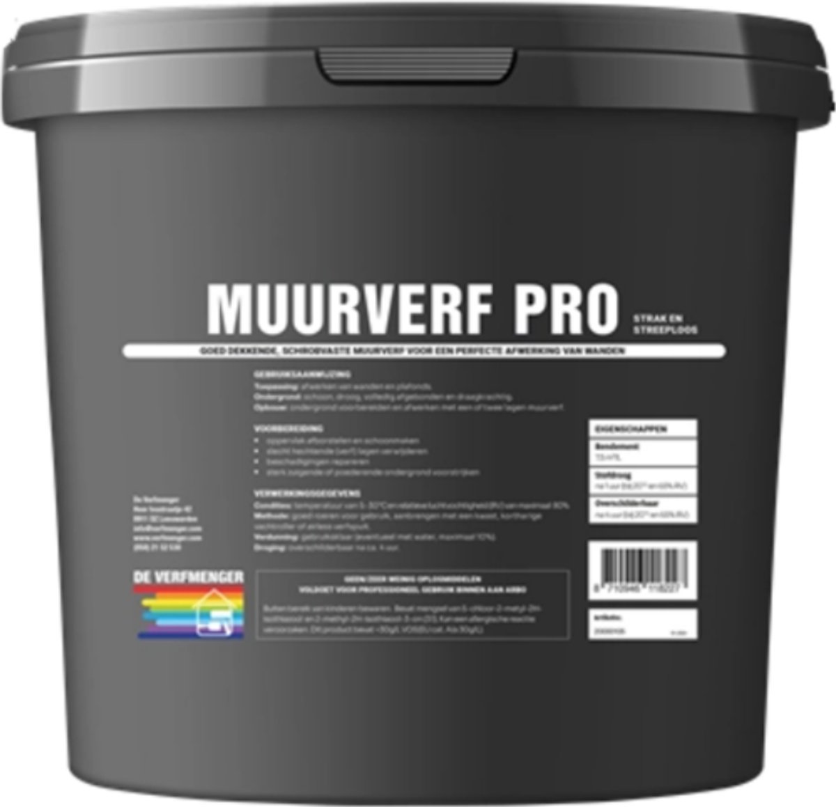 Muurverf Pro RAL 9016 2,5 Liter Mengkleur