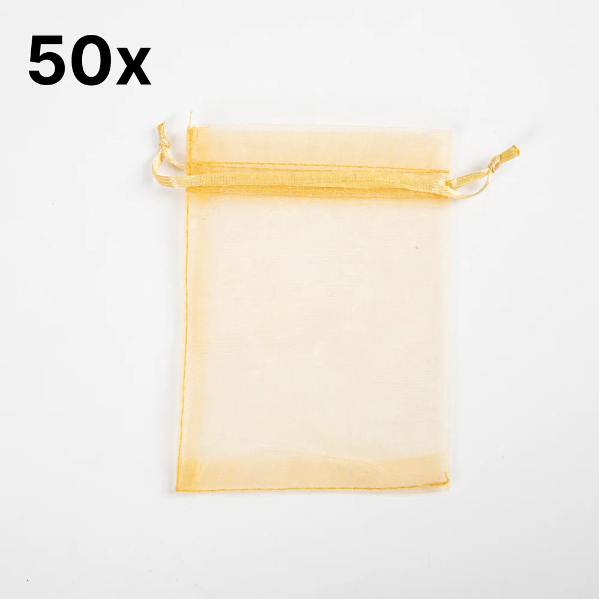 50x Organza Zakje - 70mm x 90mm - Goud Success