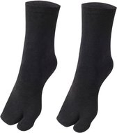 Tabi sokken - Japanse sokken - Sandaal sokken - Slipper sokken - Big toe sock - Grote teen sokken - One Size Unisex - kleur Zwart