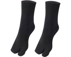 Tabi sokken - Japanse sokken - Sandaal sokken - Slipper sokken - Big toe sock - Grote teen sokken - One Size Unisex - kleur Zwart