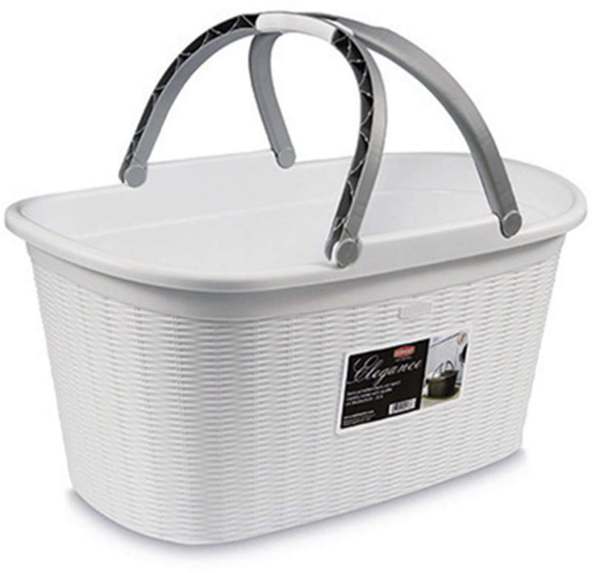 Heupwasmand 'Elegance' - 35 Liter - Wasmand met handgrepen - Wit