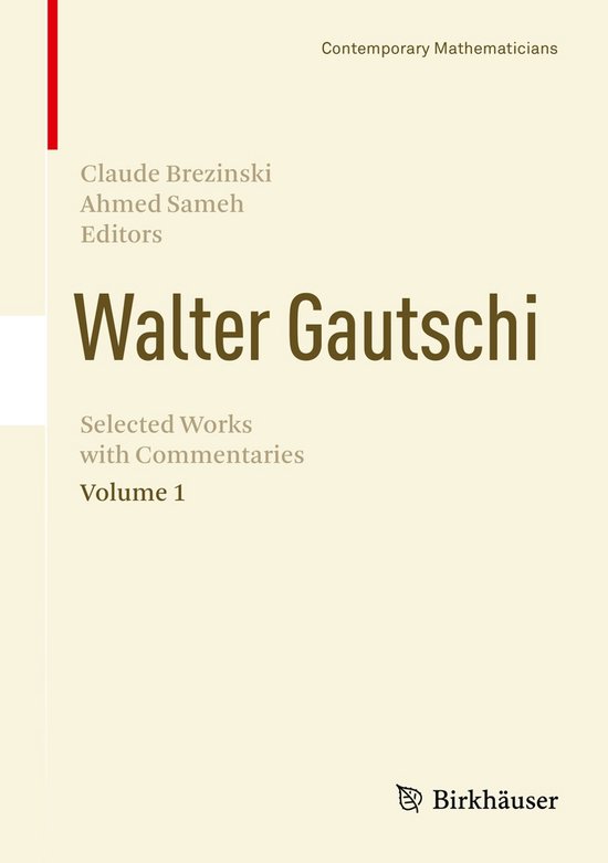 Walter Gautschi Volume 1 - cover