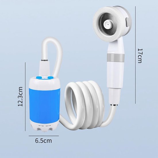 Camping Douche - 5000 mAh - Oplaadbare Mobiele Douche - Buitendouche - Campingdouche - Reisdouche - Tuindouche - Draagbare Douche - Mobiele Douche - Oplaadbare Accu - Met Multifunctionele douchebak - Voor camper, reizen, autowassen, huisdieren van Camping — afbeelding 5