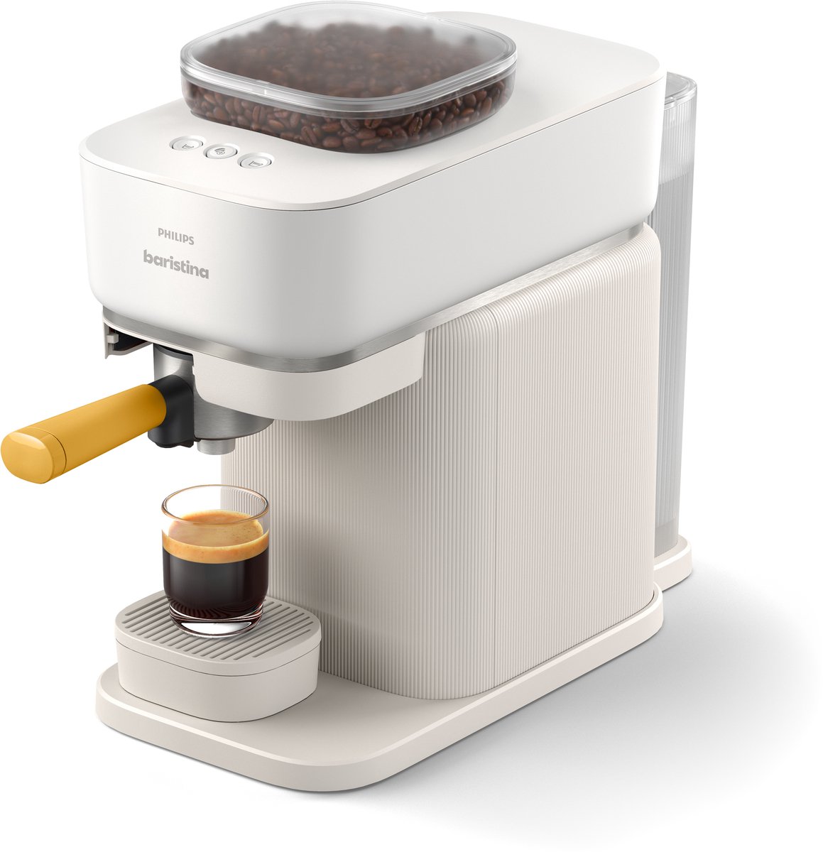 Afbeelding 2 van Philips Baristina + Melkopschuimer Bundel - BAR303/60 - Espressomachine - Pistonmachine - Wit