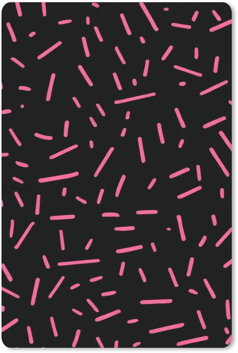 Muismat 18x27 cm - Mousepad Gaming - Streepjes - Roze - Abstract - Muismatten