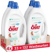 Le Chat Gel Fraîcheur Sensible - 33wl x 4 - Détergent - Peau Sensible - Pack Économique