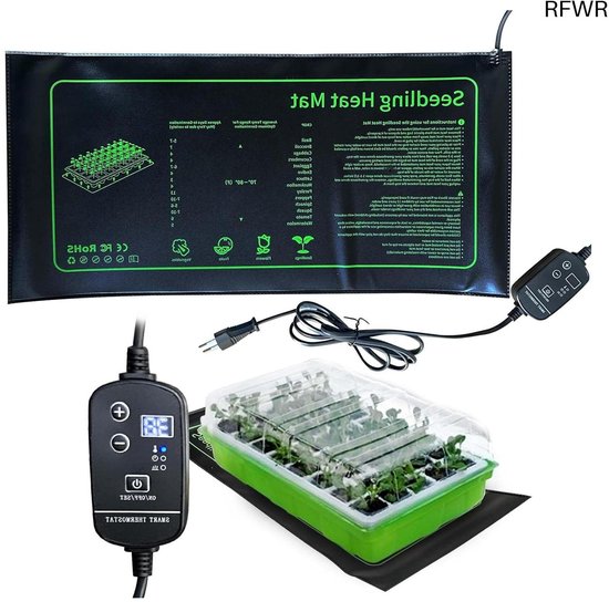 Windhager 05941 Verwarmingsmat, warmtemat voor plantenteelt, verwarmingskussen voor zaailingen, plantenverwarming, warmtekussen, 50,8 x 52,7 cm, 45 watt