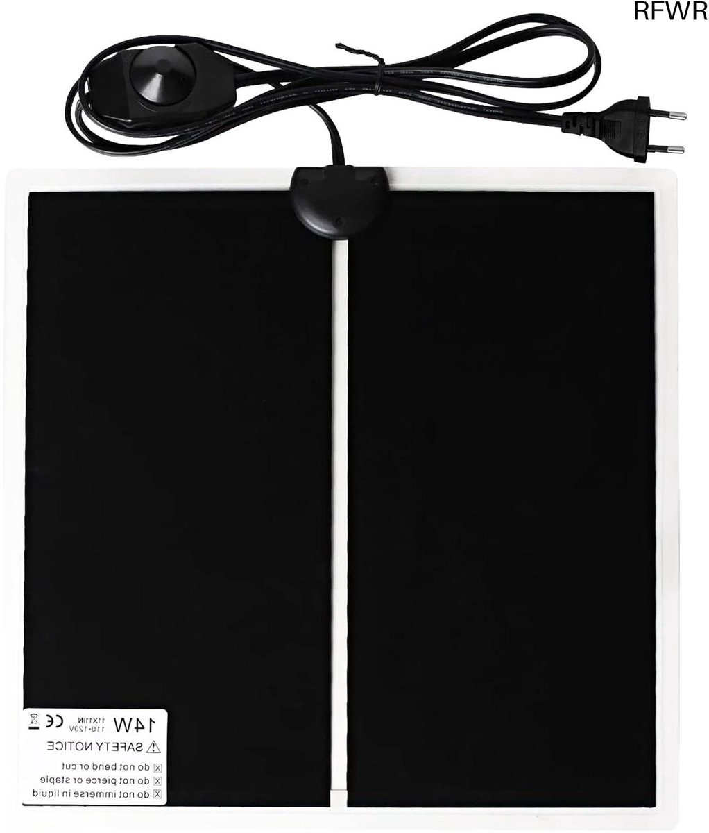 RFWR® Waterdichte verwarmingsmat voor terrarium - Instelbare temperatuur, 28 x 28 cm