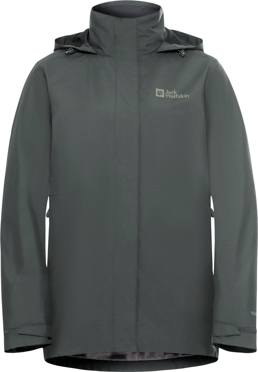 Jack Wolfskin ROTWAND 3IN1 JKT W Dames Outdoorjas Slate Groen