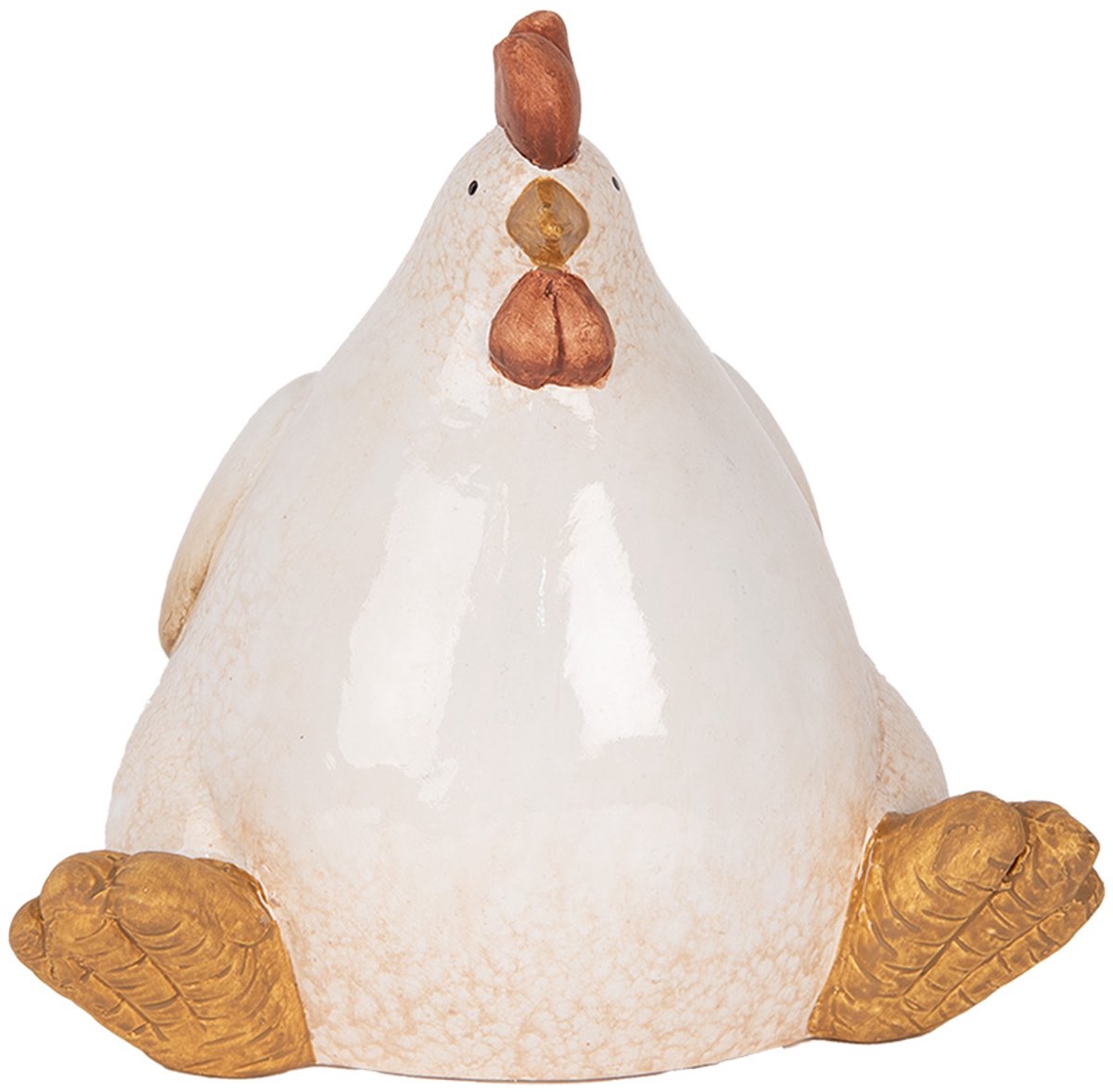 Decoratie Beeld Kip 18x14x17 cm Beige Keramiek