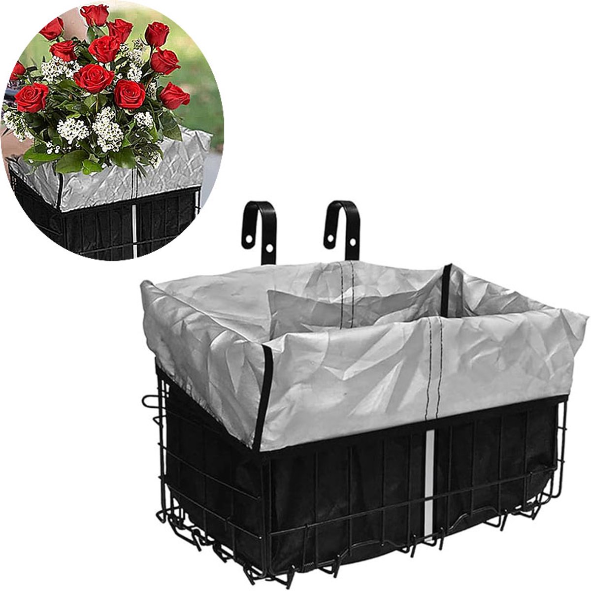 Fietsmandafdekking waterdich-Fietsmandhoes, waterdicht-Fietskrathoes - regenbescherming- voor alle manden - Eenvoudig te installeren - Crate cover - Fietsmandafdekking-42x33x25cm