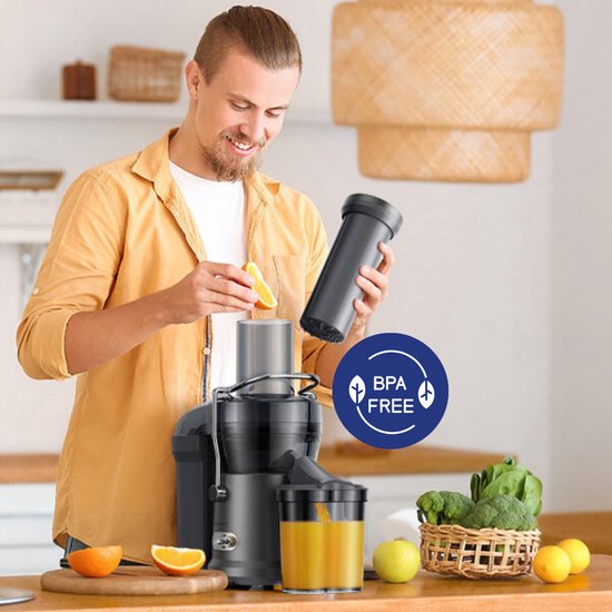 Safecourt Kitchen Juicer - Presse-agrumes pour légumes et fruits - Grande ouverture de remplissage - 3 vitesses - 1200 Watt